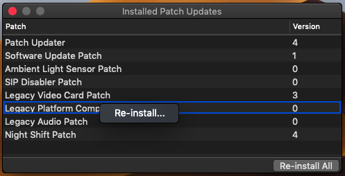 Installed Patches List